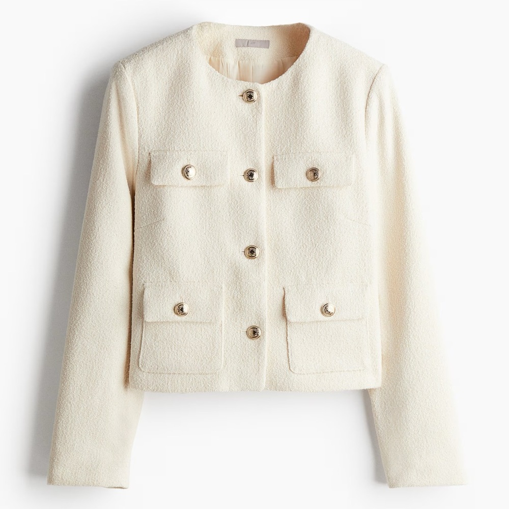 H&M Cream Textured Jacket